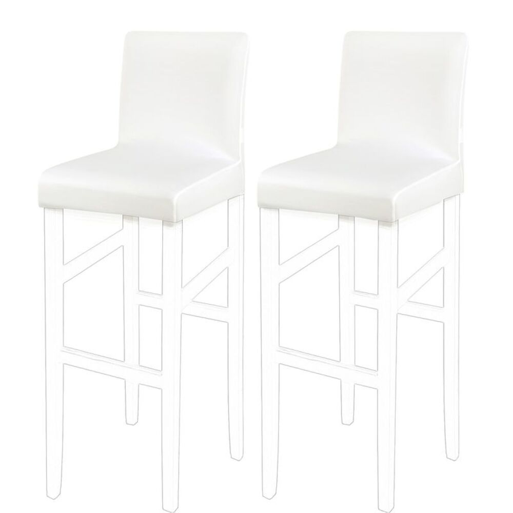 Stretch Bar Stool Cover for Bar Height Side Chair Slipcovers 2pcs Snow White